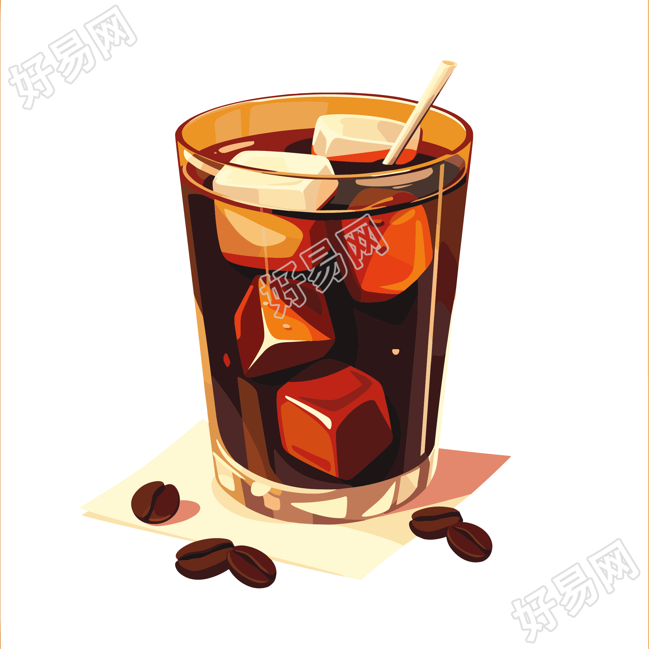 黑咖啡高清图形插画