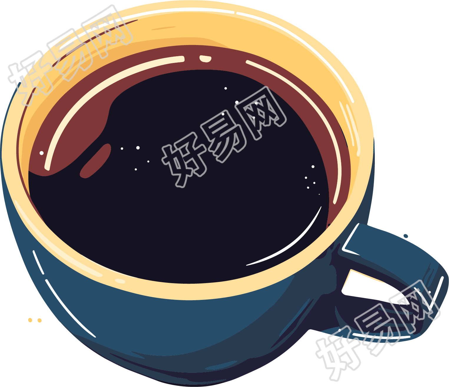 黑咖啡卡通插图