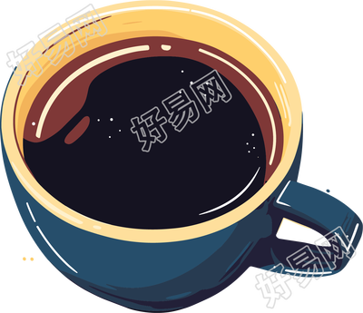 黑咖啡卡通插图