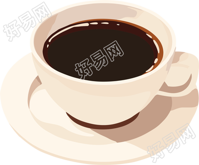 黑咖啡矢量插图