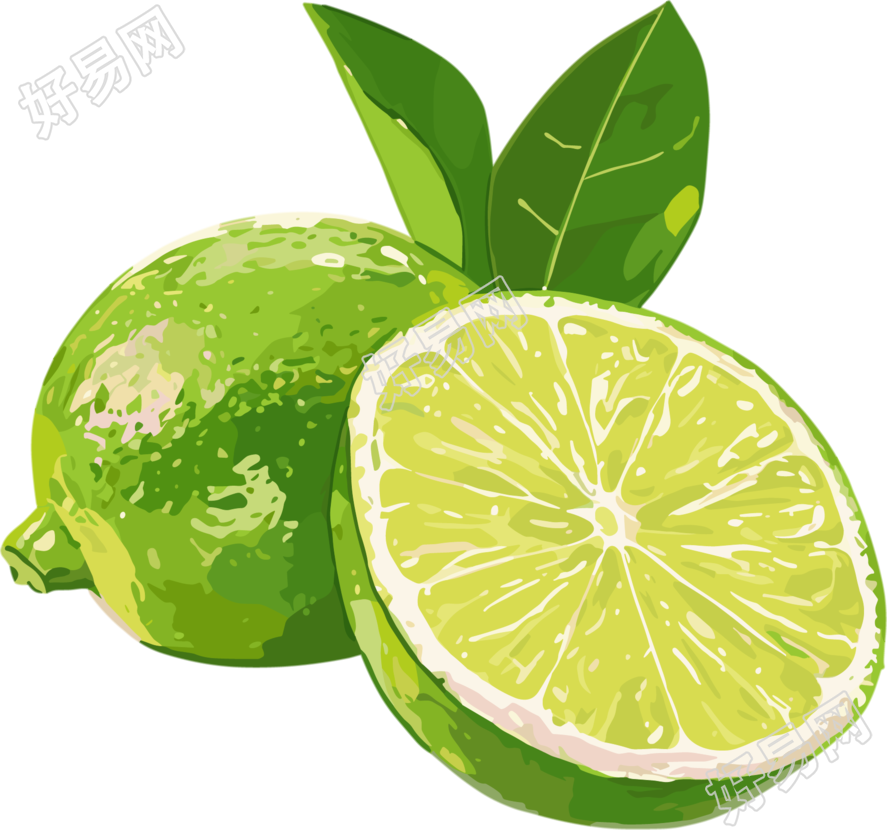 香水柠檬插画素材