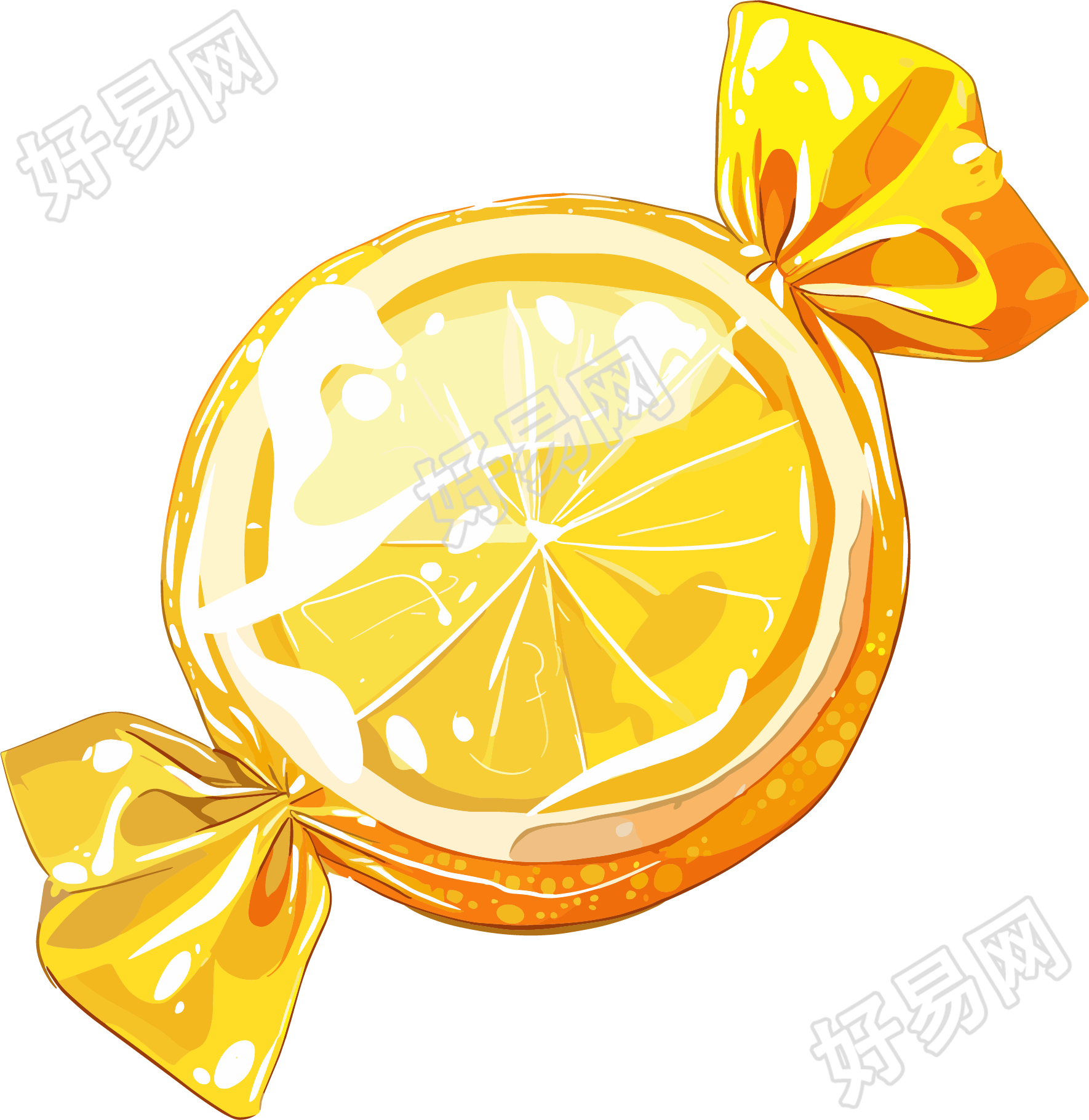 柠檬糖插画设计素材