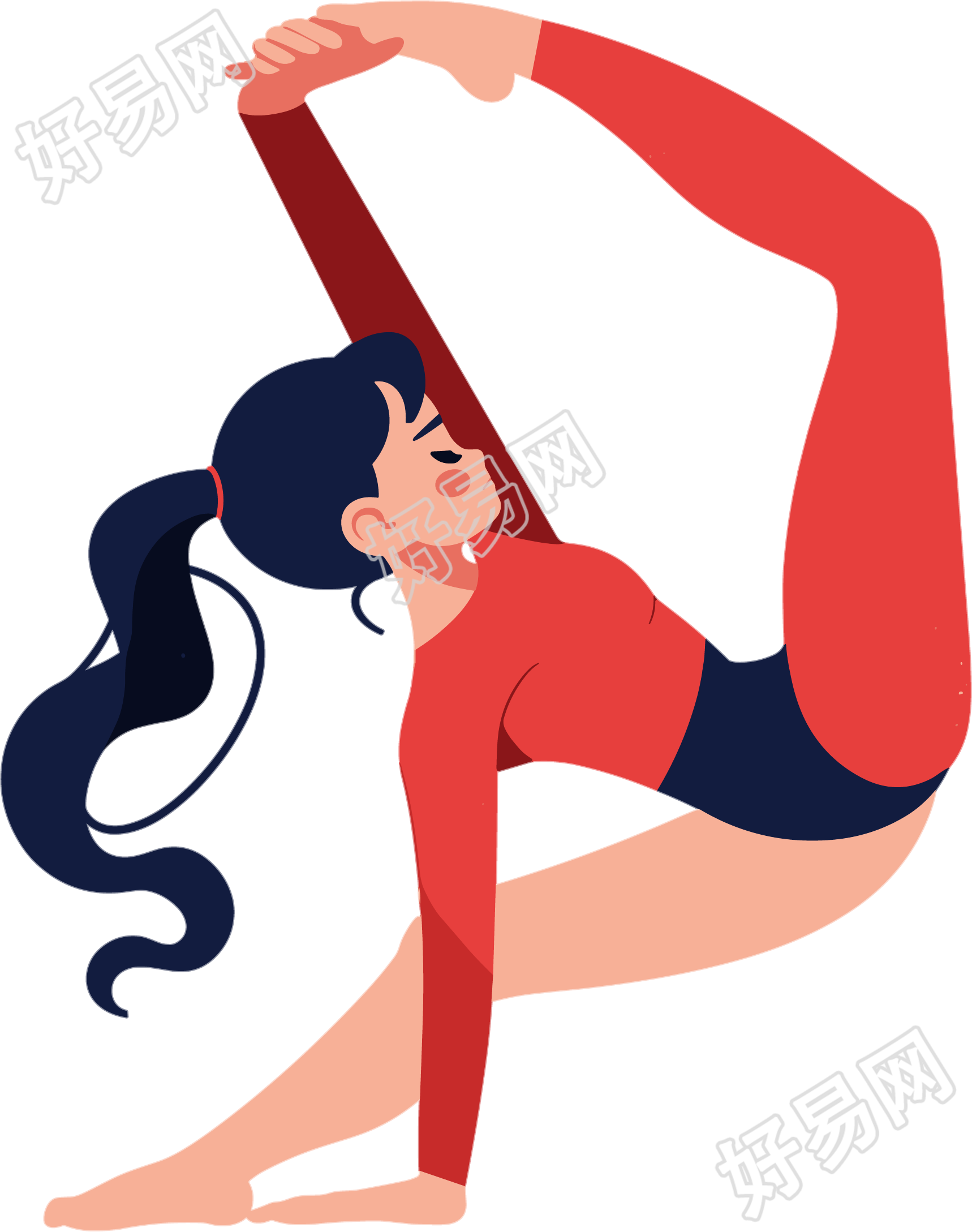 艺术体操矢量插图