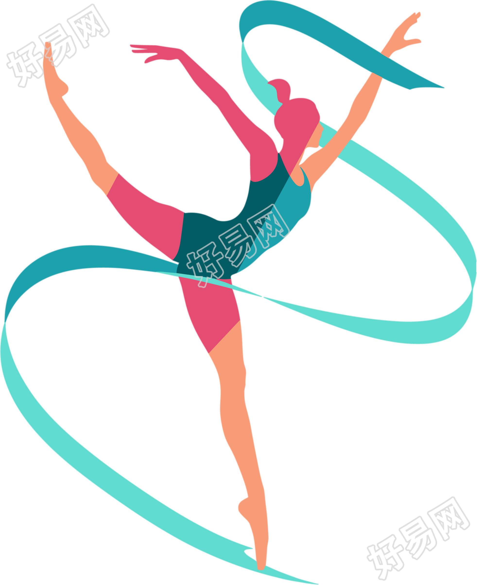艺术体操卡通插画