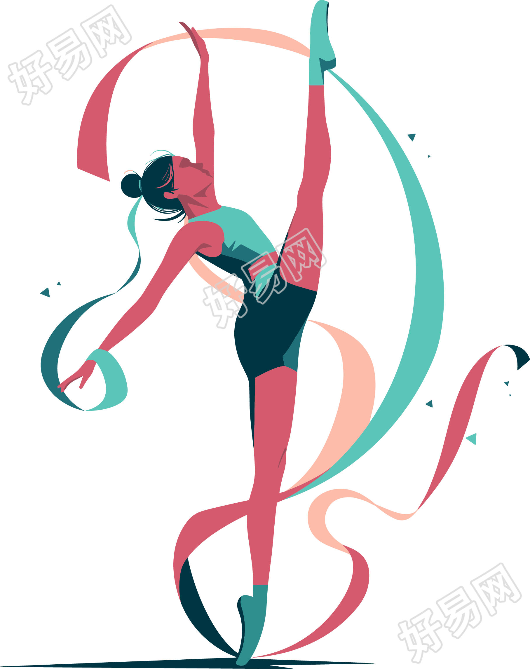 艺术体操卡通插图