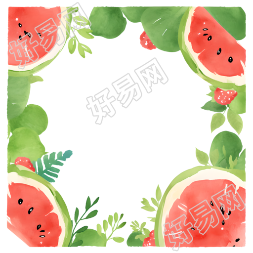 西瓜边框素材