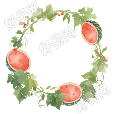 西瓜边框插图
