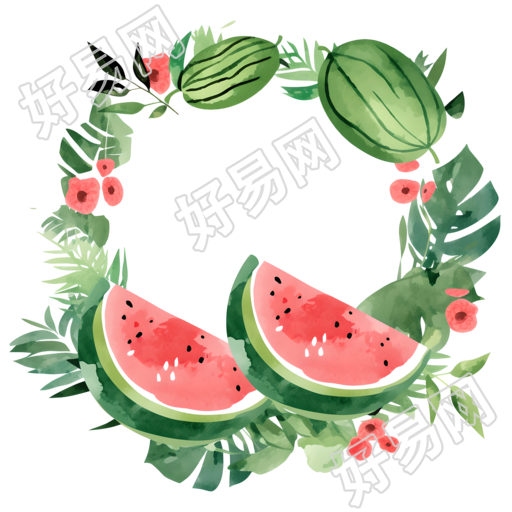 西瓜边框PNG插画