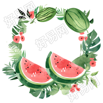西瓜边框PNG插画