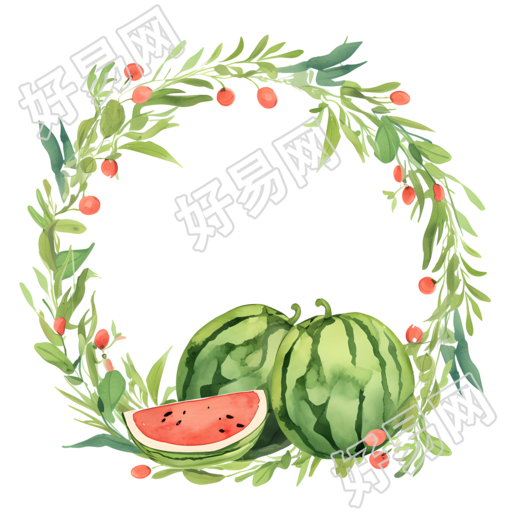 西瓜边框PNG图形素材
