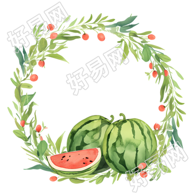 西瓜边框PNG图形素材