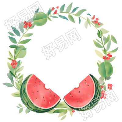 西瓜边框可商用素材