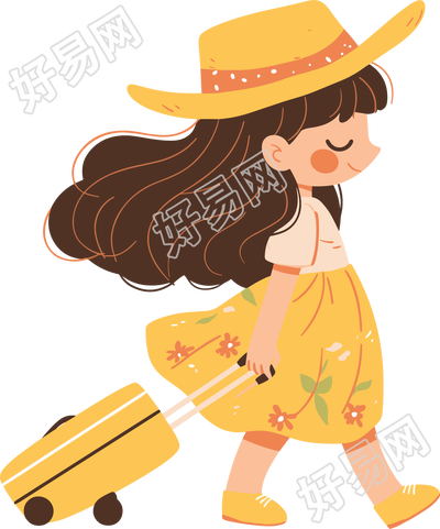 小学生旅游卡通素材
