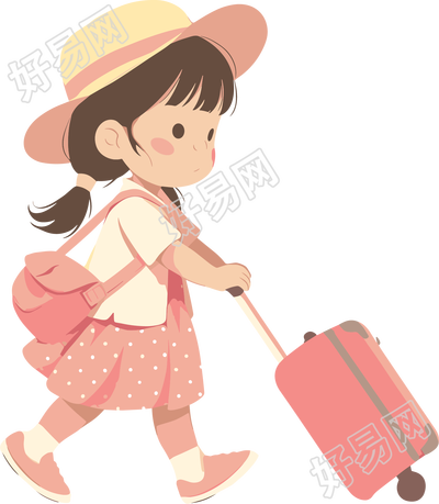 小学生旅游矢量素材