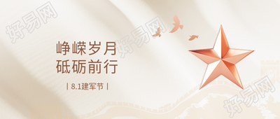 建军节简约通用微信公众号首图