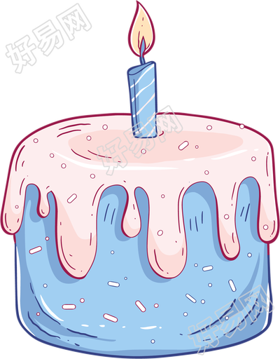 生日蛋糕可爱卡通插画