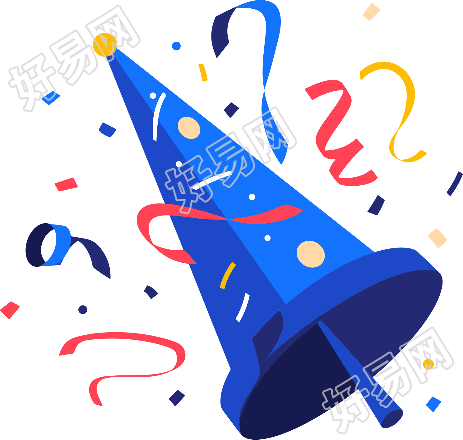 生日派对生日礼花元素