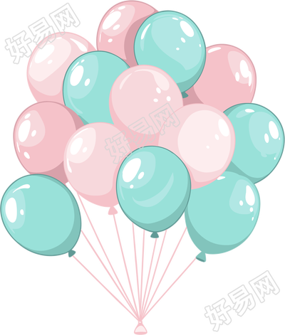 生日派对气球插画