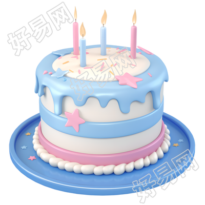 3D生日蛋糕插画素材