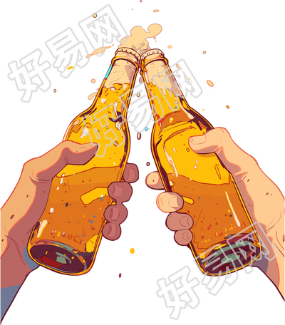 啤酒节啤酒瓶插画