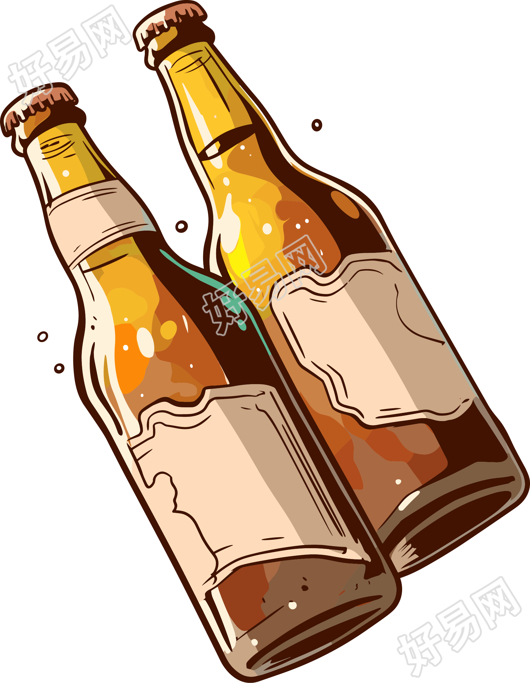 啤酒节啤酒瓶元素