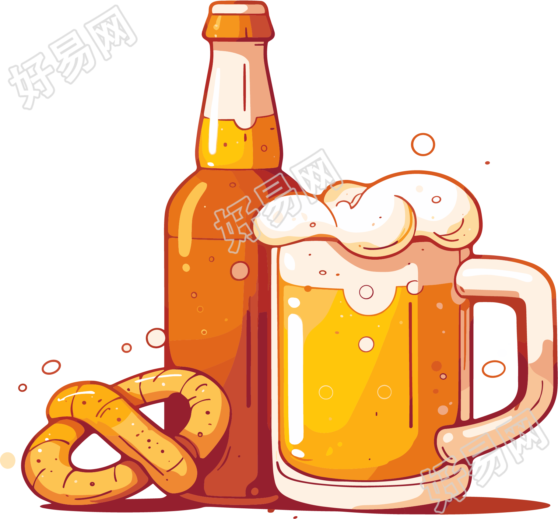 啤酒节啤酒图形素材