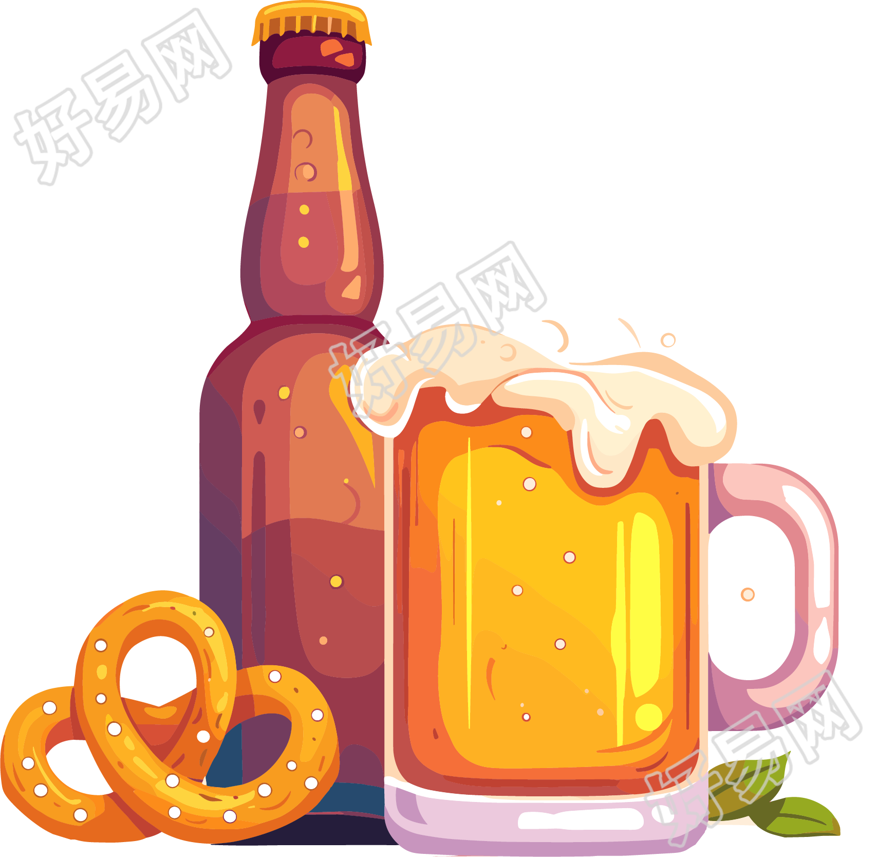 啤酒节啤酒图标元素