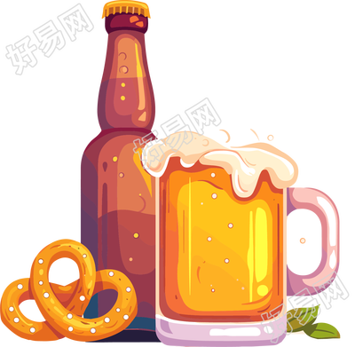 啤酒节啤酒图标元素