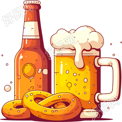 啤酒节啤酒卡通插图