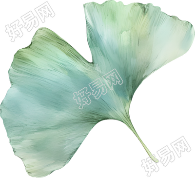水彩银杏叶图形素材