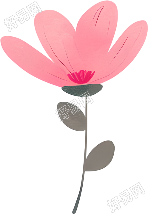 粉色小花水彩素材