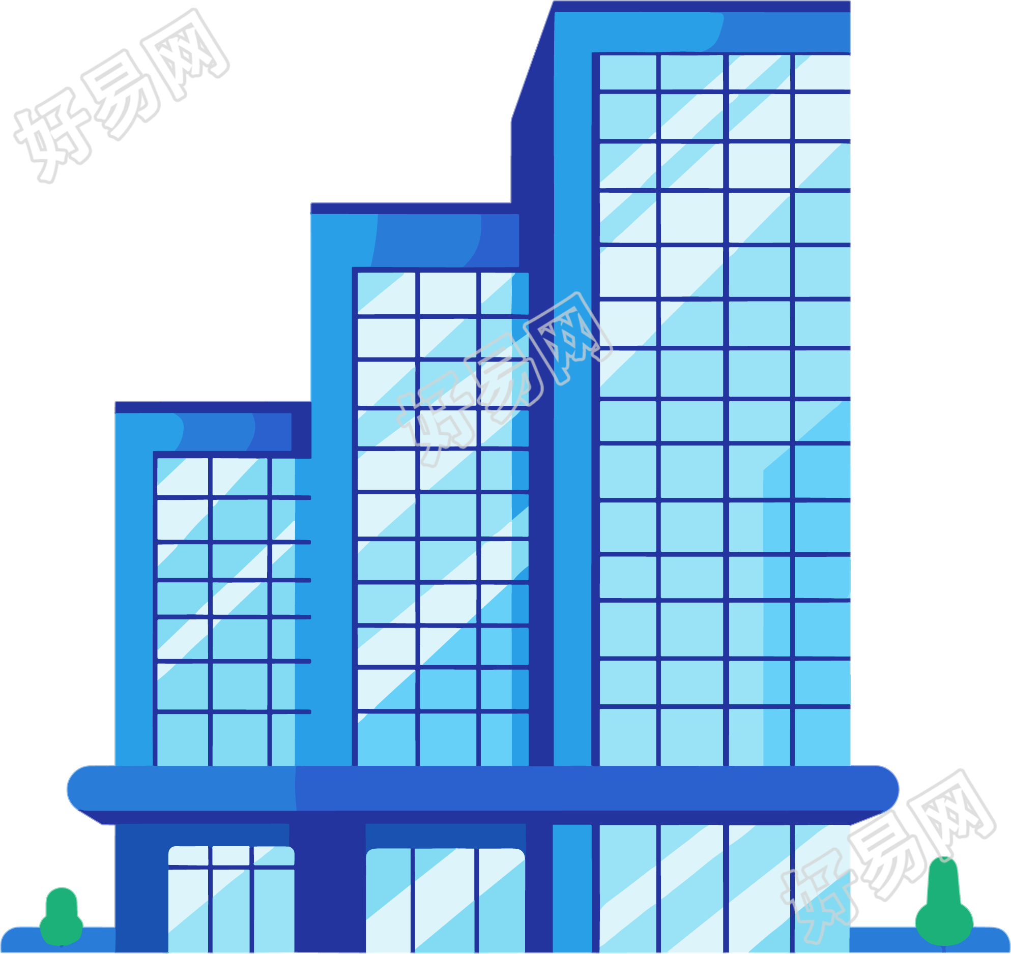 现代建筑插画