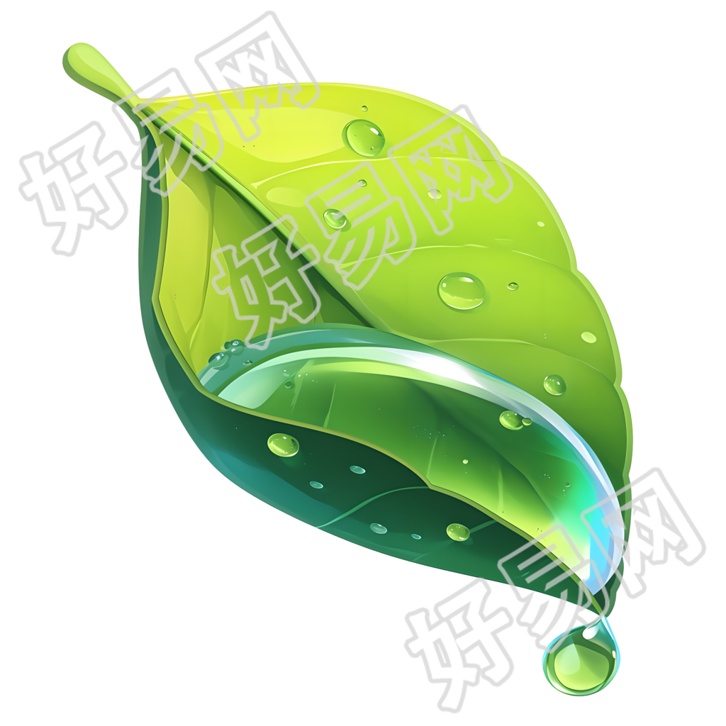 叶片露水插画设计元素