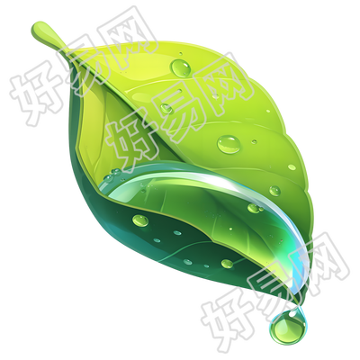 叶片露水插画设计元素