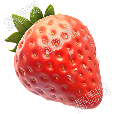 3D草莓图标插画