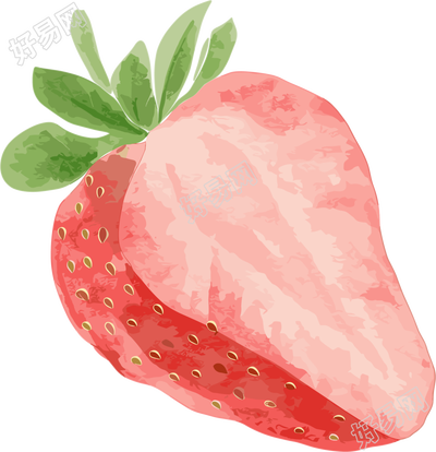 草莓水彩元素