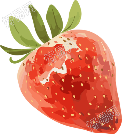 草莓水彩插画设计元素