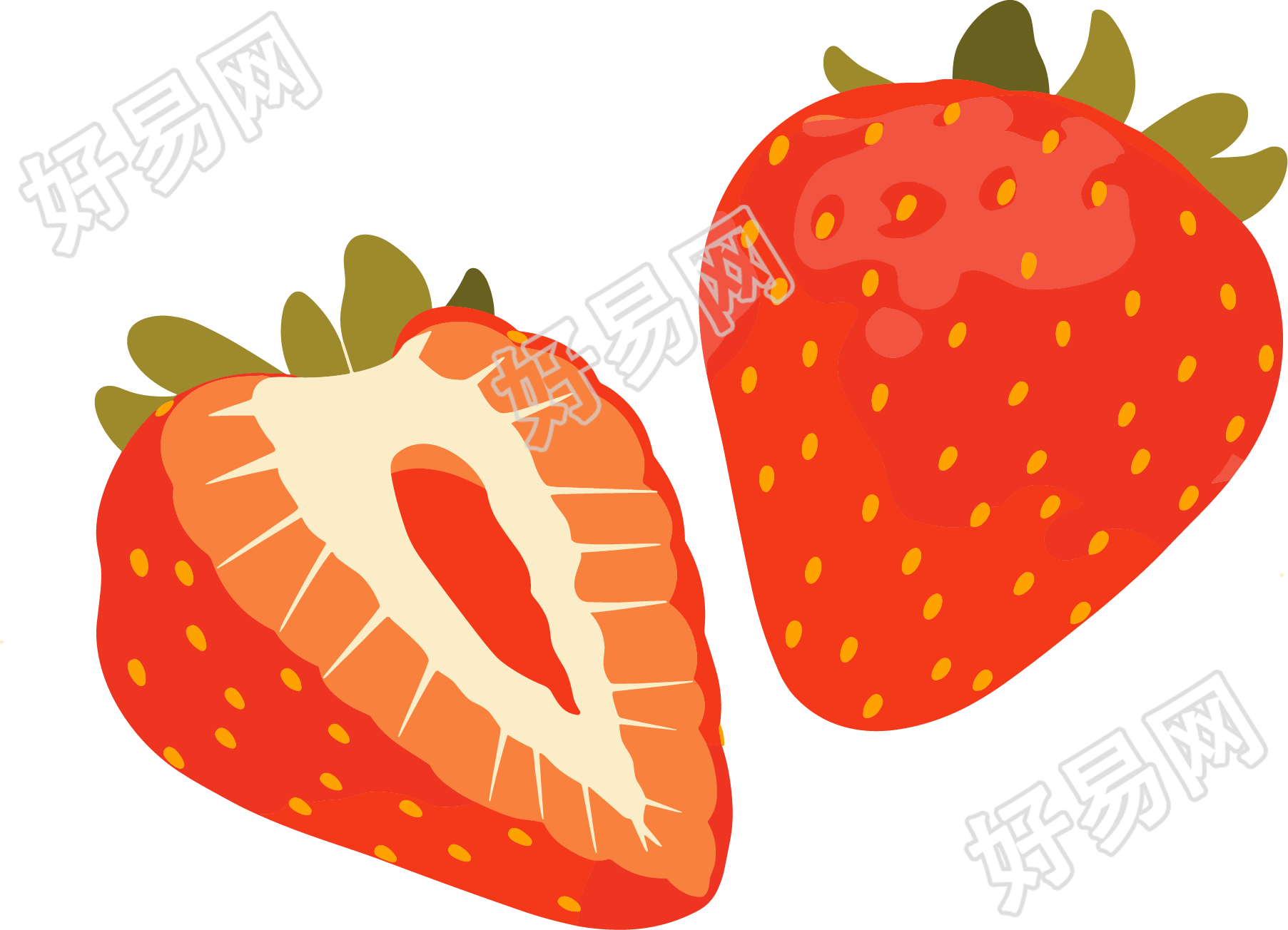 草莓插画素材