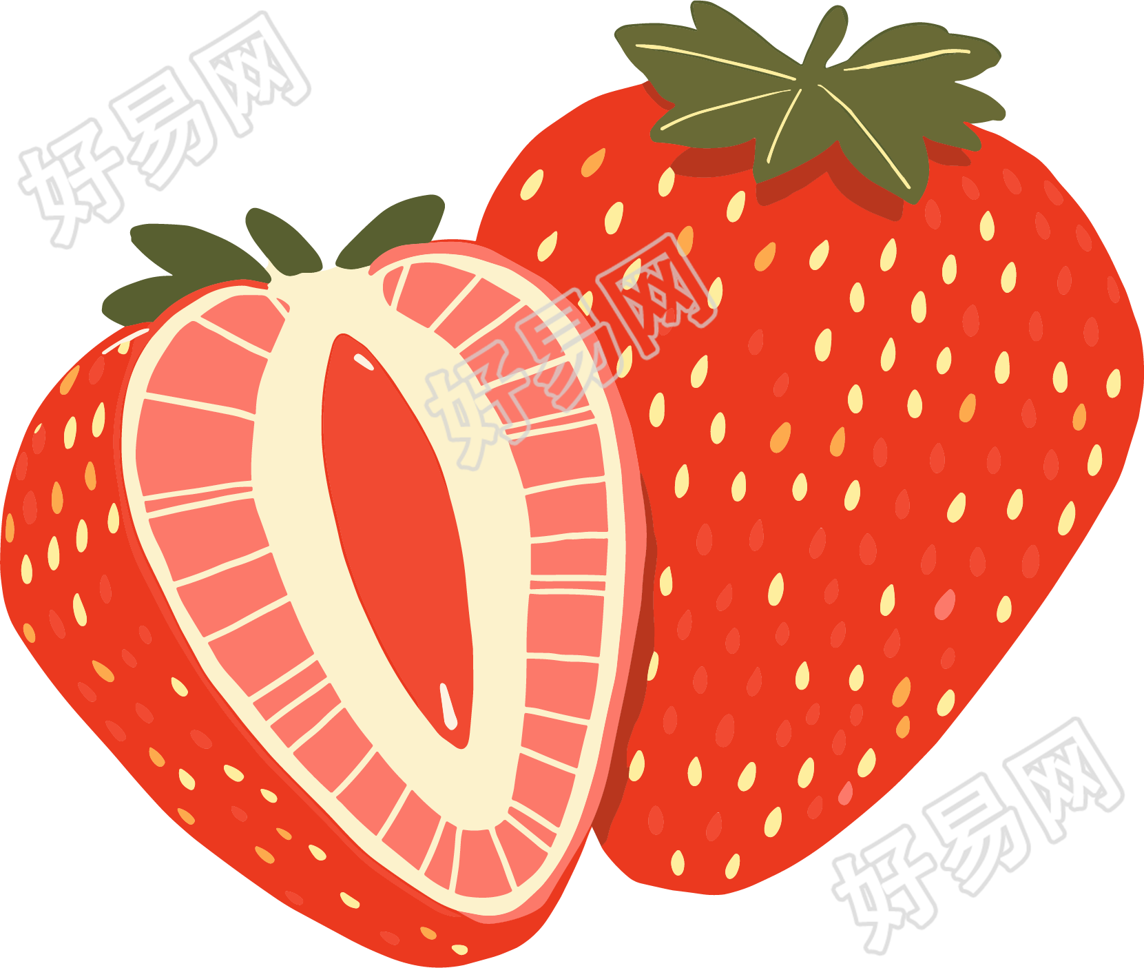 草莓卡通插图