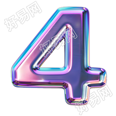蓝紫色数字4素材