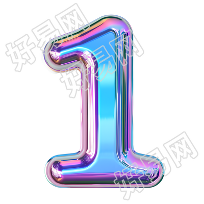 蓝紫色数字1插图