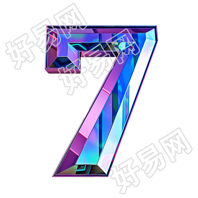 蓝紫色数字7插图