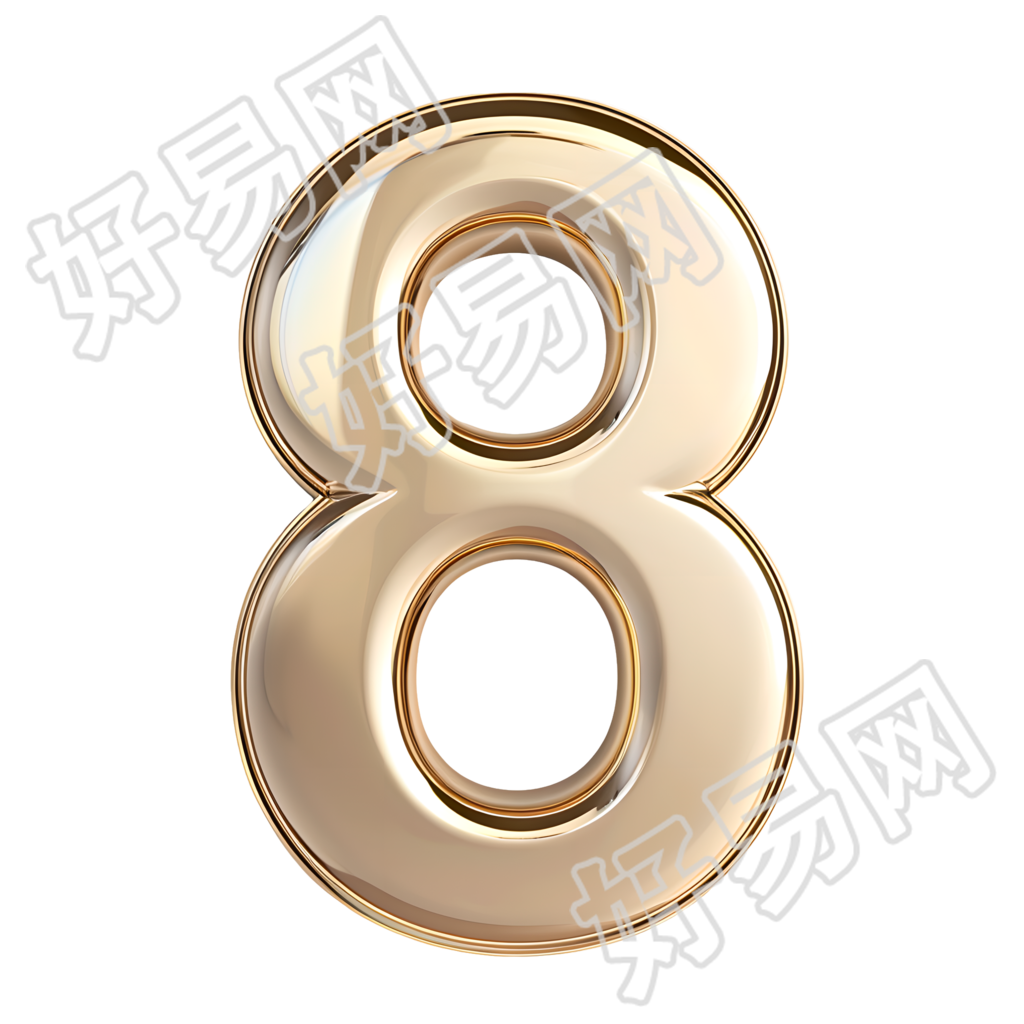 数字8金属风素材