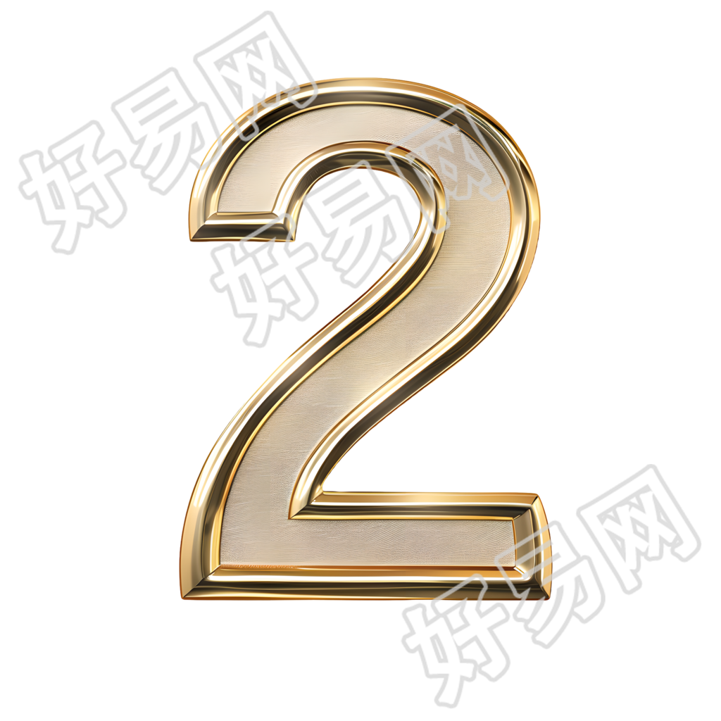 数字2金属风插画
