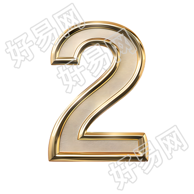 数字2金属风插画