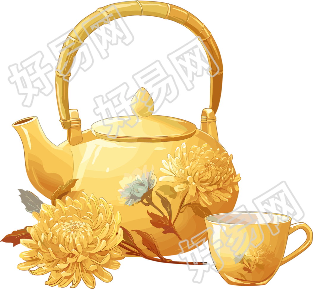 菊花茶创意元素