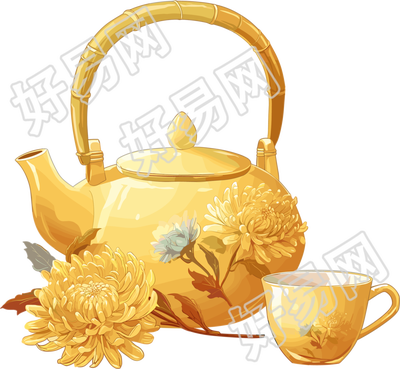 菊花茶创意元素