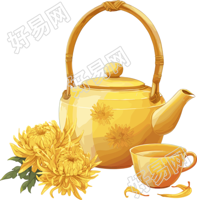 菊花茶简约素材