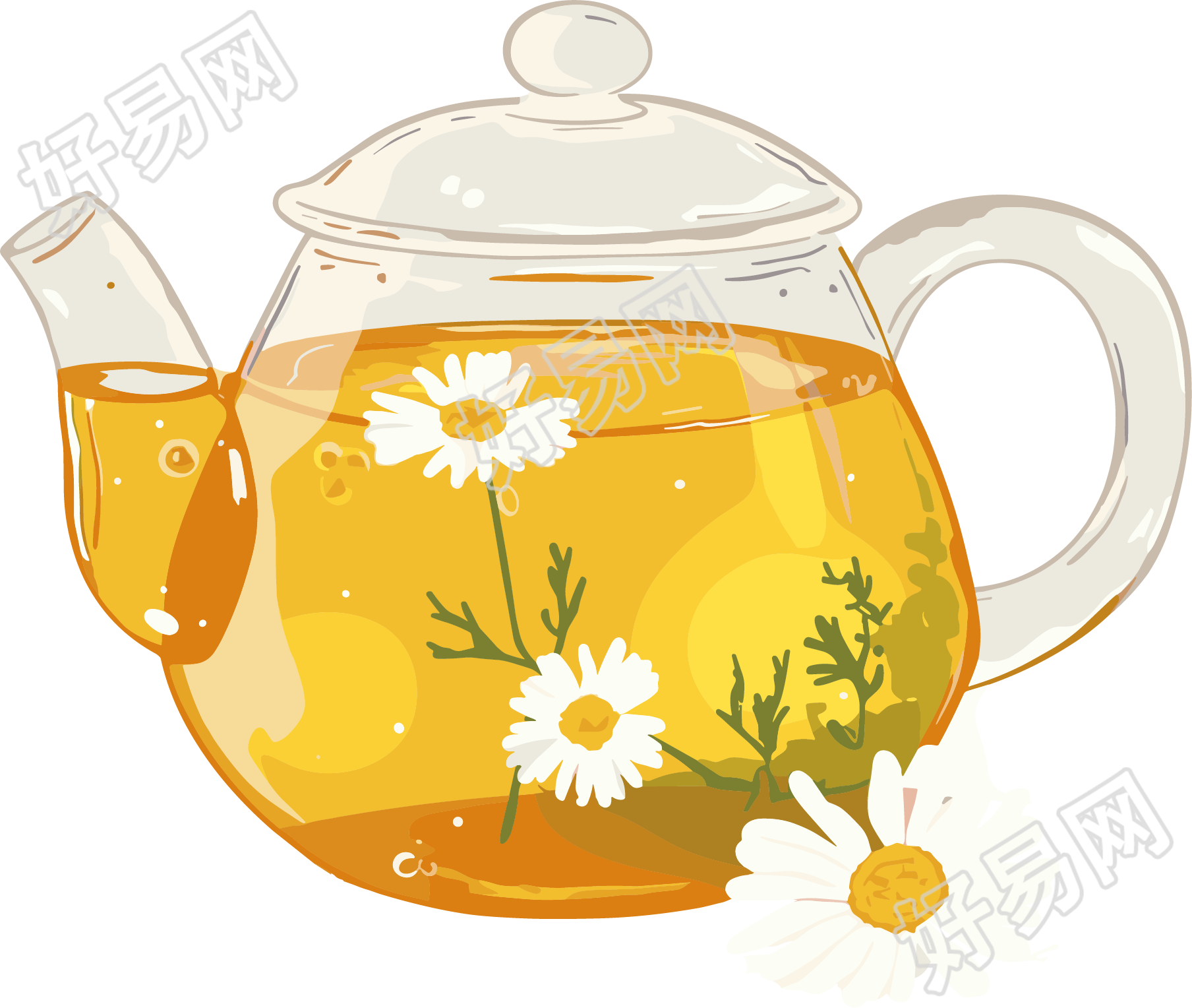 菊花茶透明背景元素