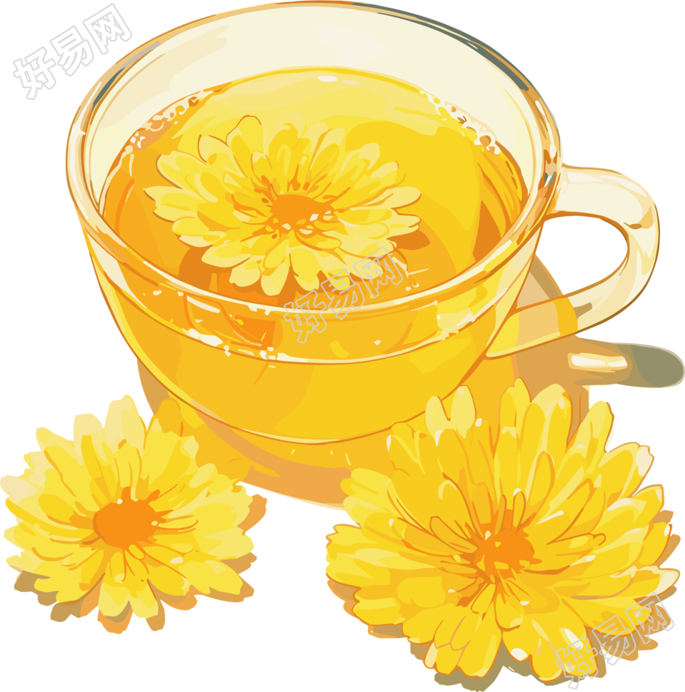 菊花茶PNG插画